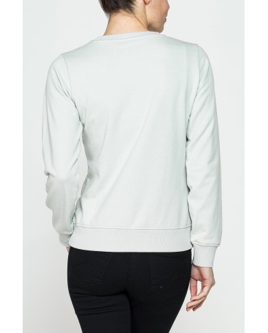 FELPA GIROCOLLO REGULAR FIT CON RICAMO FRONTALE