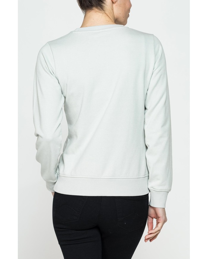 FELPA GIROCOLLO REGULAR FIT CON RICAMO FRONTALE