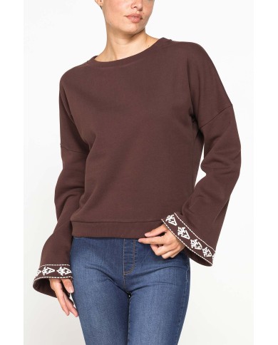 FELPA GIROCOLLO COMFORT CON MANICHE SVASATE