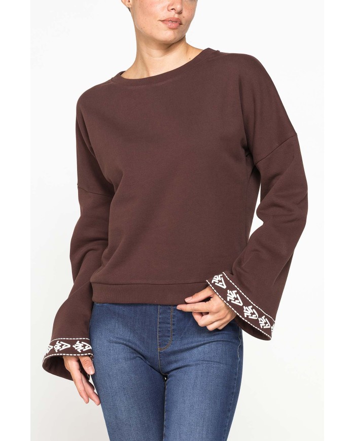 FELPA GIROCOLLO COMFORT CON MANICHE SVASATE