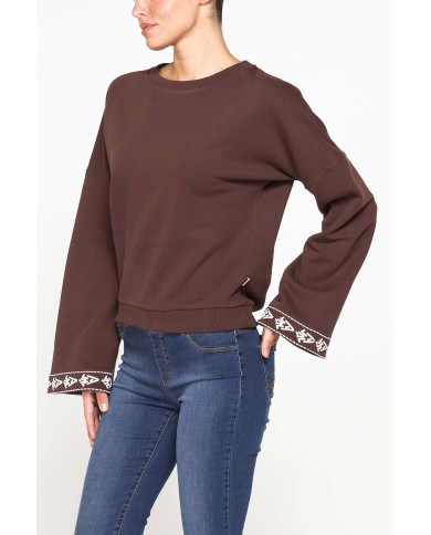 FELPA GIROCOLLO COMFORT CON MANICHE SVASATE