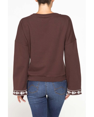 FELPA GIROCOLLO COMFORT CON MANICHE SVASATE