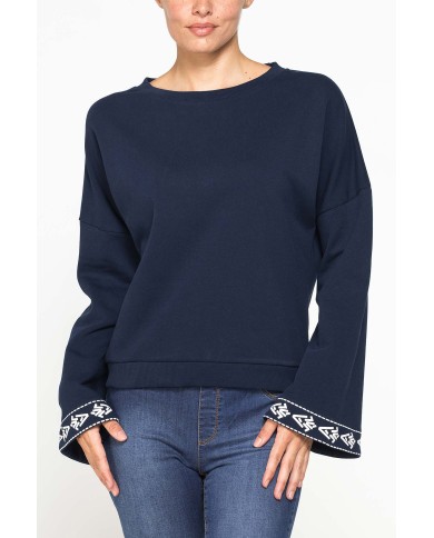 FELPA GIROCOLLO COMFORT CON MANICHE SVASATE