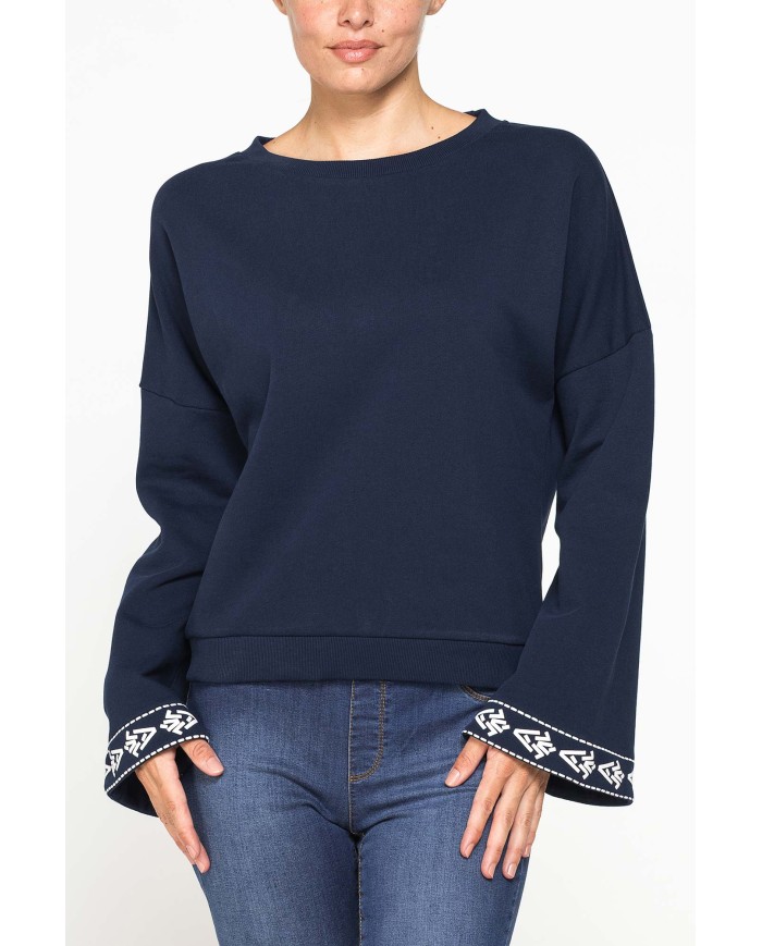 FELPA GIROCOLLO COMFORT CON MANICHE SVASATE