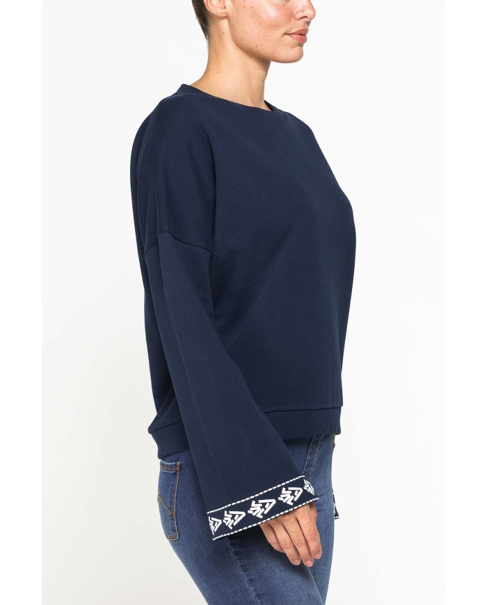 FELPA GIROCOLLO COMFORT CON MANICHE SVASATE