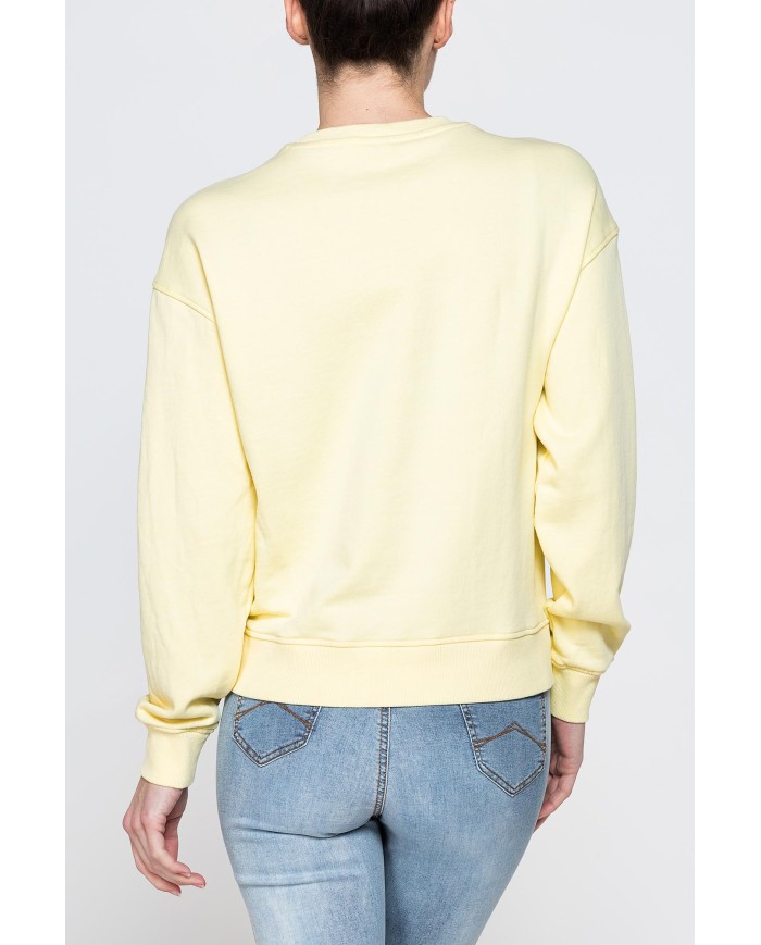 FELPA GIROCOLLO REGULAR FIT CON RICAMO FRONTALE