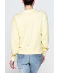 FELPA GIROCOLLO REGULAR FIT CON RICAMO FRONTALE