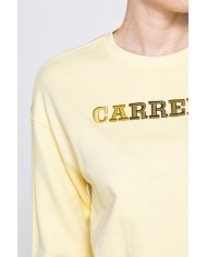 FELPA GIROCOLLO REGULAR FIT CON RICAMO FRONTALE