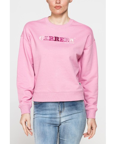 FELPA GIROCOLLO REGULAR FIT CON RICAMO FRONTALE