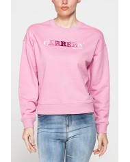 FELPA GIROCOLLO REGULAR FIT CON RICAMO FRONTALE