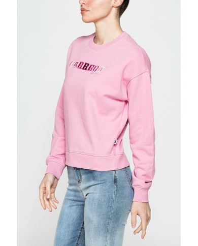 FELPA GIROCOLLO REGULAR FIT CON RICAMO FRONTALE