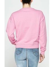 FELPA GIROCOLLO REGULAR FIT CON RICAMO FRONTALE