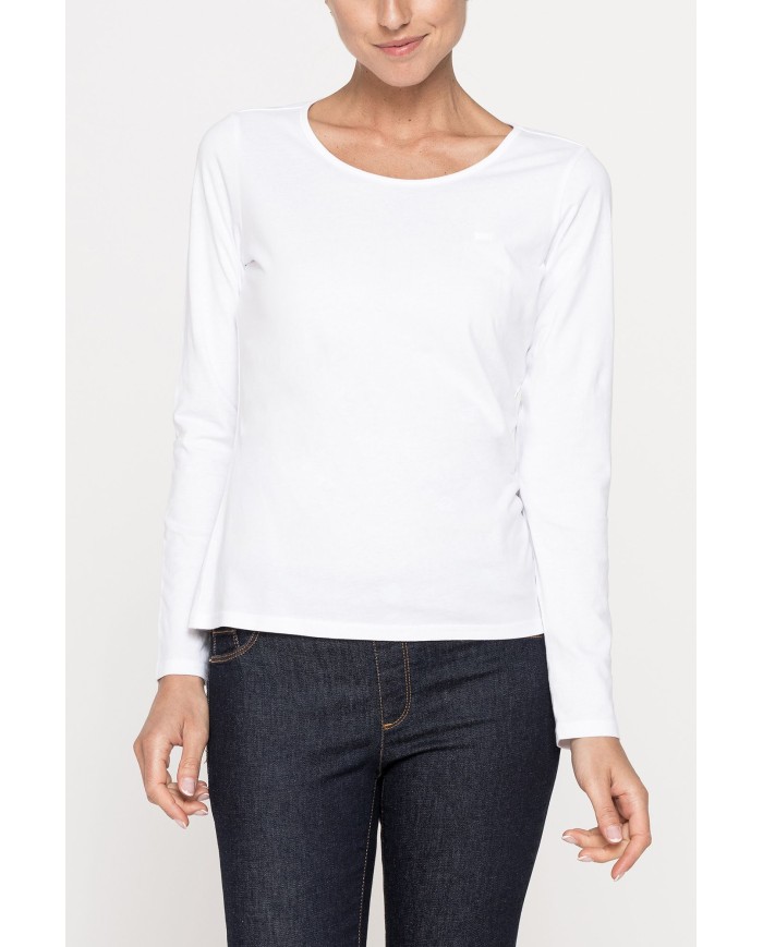 T SHIRT MANICA LUNGA IN JERSEY DI COTONE ORGANICO TRATTATO CON ALOE