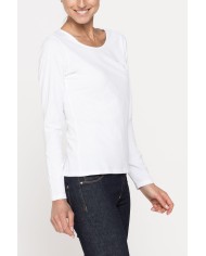 T SHIRT MANICA LUNGA IN JERSEY DI COTONE ORGANICO TRATTATO CON ALOE