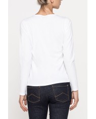 T SHIRT MANICA LUNGA IN JERSEY DI COTONE ORGANICO TRATTATO CON ALOE