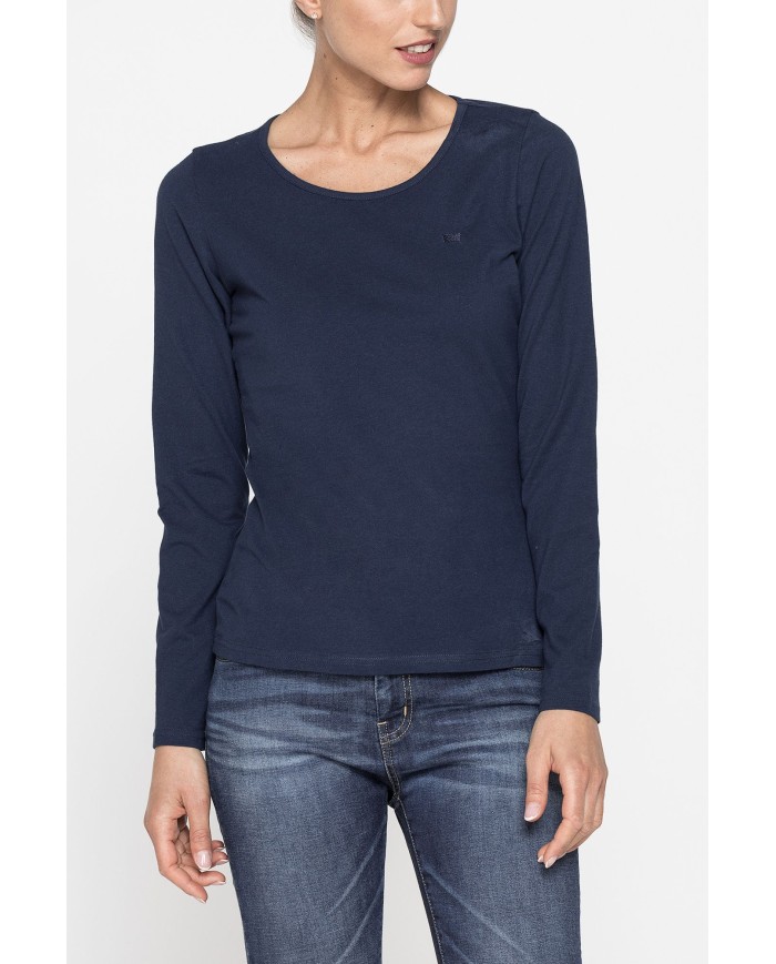 T SHIRT MANICA LUNGA IN JERSEY DI COTONE ORGANICO TRATTATO CON ALOE