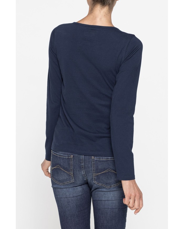 T SHIRT MANICA LUNGA IN JERSEY DI COTONE ORGANICO TRATTATO CON ALOE