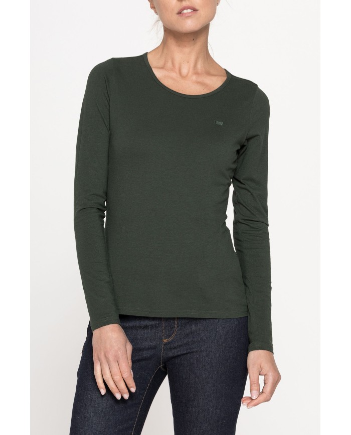 T SHIRT MANICA LUNGA IN JERSEY DI COTONE ORGANICO TRATTATO CON ALOE