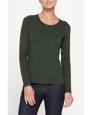 T SHIRT MANICA LUNGA IN JERSEY DI COTONE ORGANICO TRATTATO CON ALOE