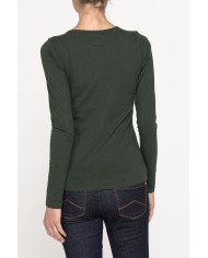 T SHIRT MANICA LUNGA IN JERSEY DI COTONE ORGANICO TRATTATO CON ALOE