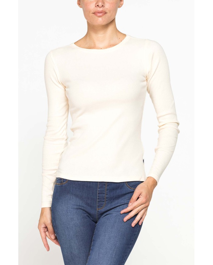 T-SHIRT GIROCOLLO ADERENTE IN COSTINA