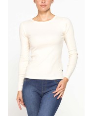 T-SHIRT GIROCOLLO ADERENTE IN COSTINA