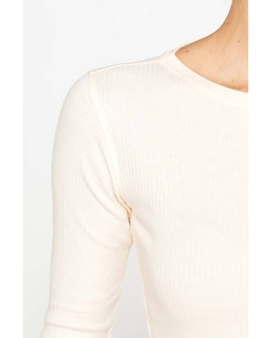 T-SHIRT GIROCOLLO ADERENTE IN COSTINA