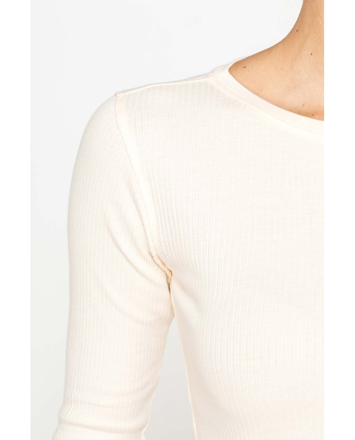 T-SHIRT GIROCOLLO ADERENTE IN COSTINA