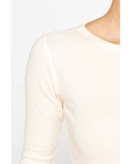 T-SHIRT GIROCOLLO ADERENTE IN COSTINA