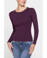 T-SHIRT GIROCOLLO ADERENTE IN COSTINA