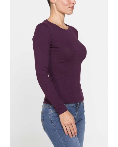 T-SHIRT GIROCOLLO ADERENTE IN COSTINA