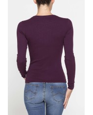 T-SHIRT GIROCOLLO ADERENTE IN COSTINA