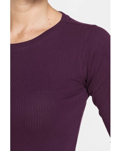 T-SHIRT GIROCOLLO ADERENTE IN COSTINA