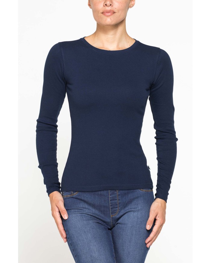 T-SHIRT GIROCOLLO ADERENTE IN COSTINA