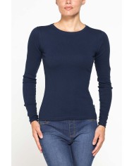 T-SHIRT GIROCOLLO ADERENTE IN COSTINA