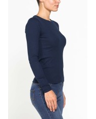 T-SHIRT GIROCOLLO ADERENTE IN COSTINA