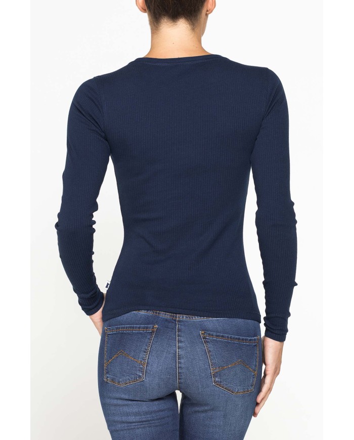 T-SHIRT GIROCOLLO ADERENTE IN COSTINA