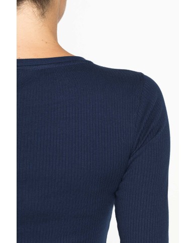 T-SHIRT GIROCOLLO ADERENTE IN COSTINA