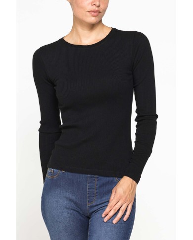 T-SHIRT GIROCOLLO ADERENTE IN COSTINA