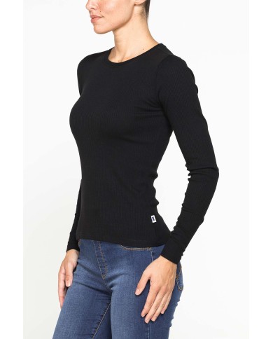 T-SHIRT GIROCOLLO ADERENTE IN COSTINA