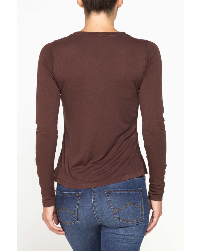 T-SHIRT SCOLLO A V MANICA LUNGA