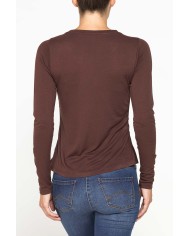 T-SHIRT SCOLLO A V MANICA LUNGA