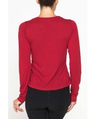 T-SHIRT SCOLLO A V MANICA LUNGA