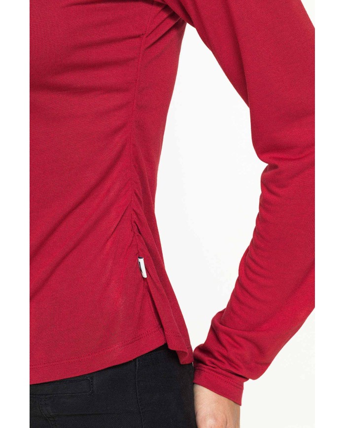 T-SHIRT SCOLLO A V MANICA LUNGA