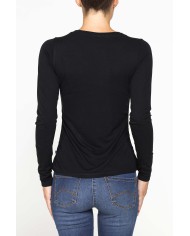 T-SHIRT SCOLLO A V MANICA LUNGA
