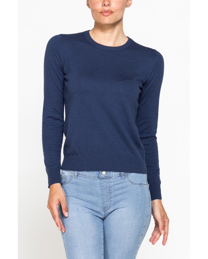MAGLIA BASICA GIROCOLLO IN FILATO LANA MERINOS