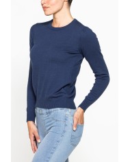 MAGLIA BASICA GIROCOLLO IN FILATO LANA MERINOS