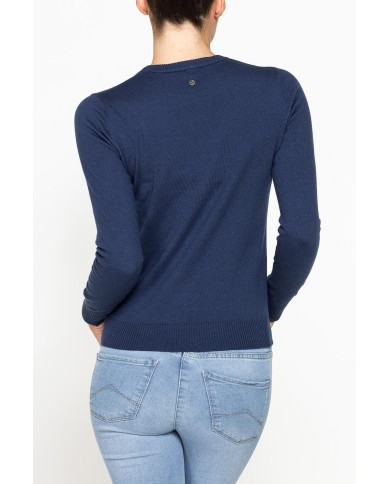 MAGLIA BASICA GIROCOLLO IN FILATO LANA MERINOS