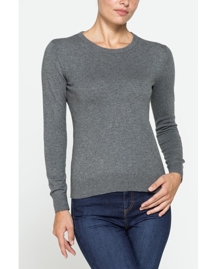 MAGLIA BASICA GIROCOLLO IN FILATO LANA MERINOS