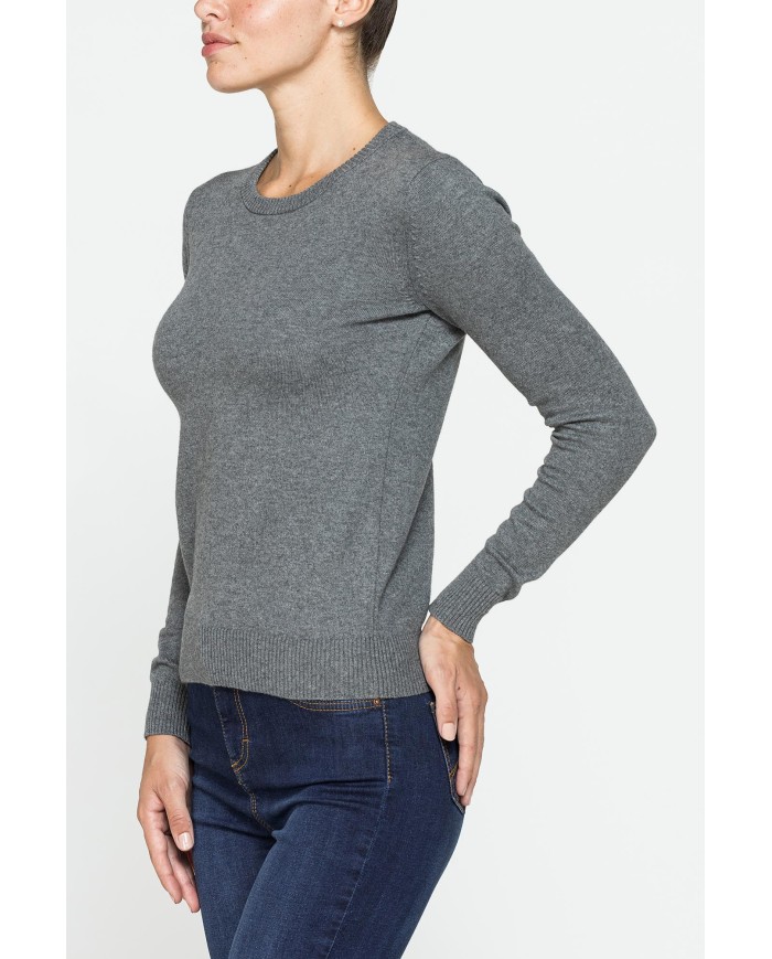 MAGLIA BASICA GIROCOLLO IN FILATO LANA MERINOS